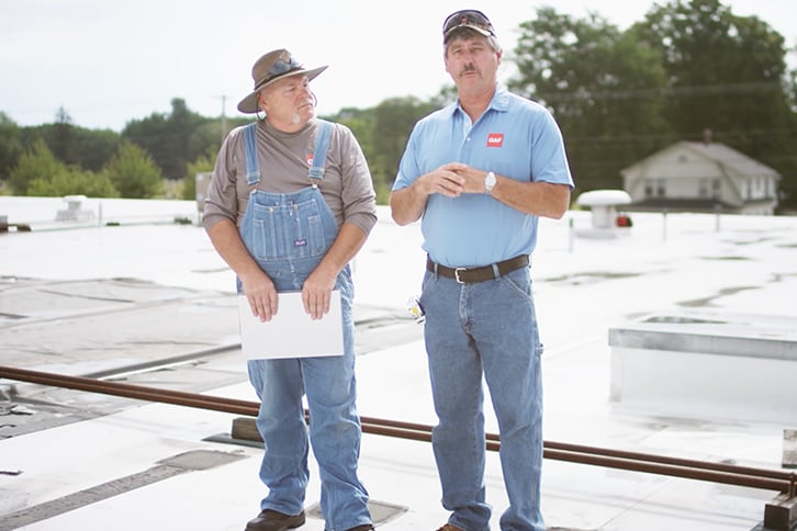 Dave and Wally on a roof